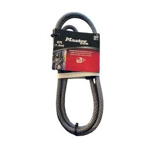 Master Lock 6ft Steel Cable 78D Braided Security Bike Lock Heavy Duty